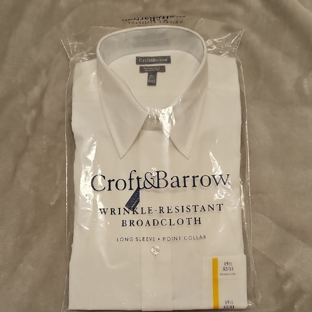 Croft & Barrow Men's White Wrinkle-Resistant Shirt